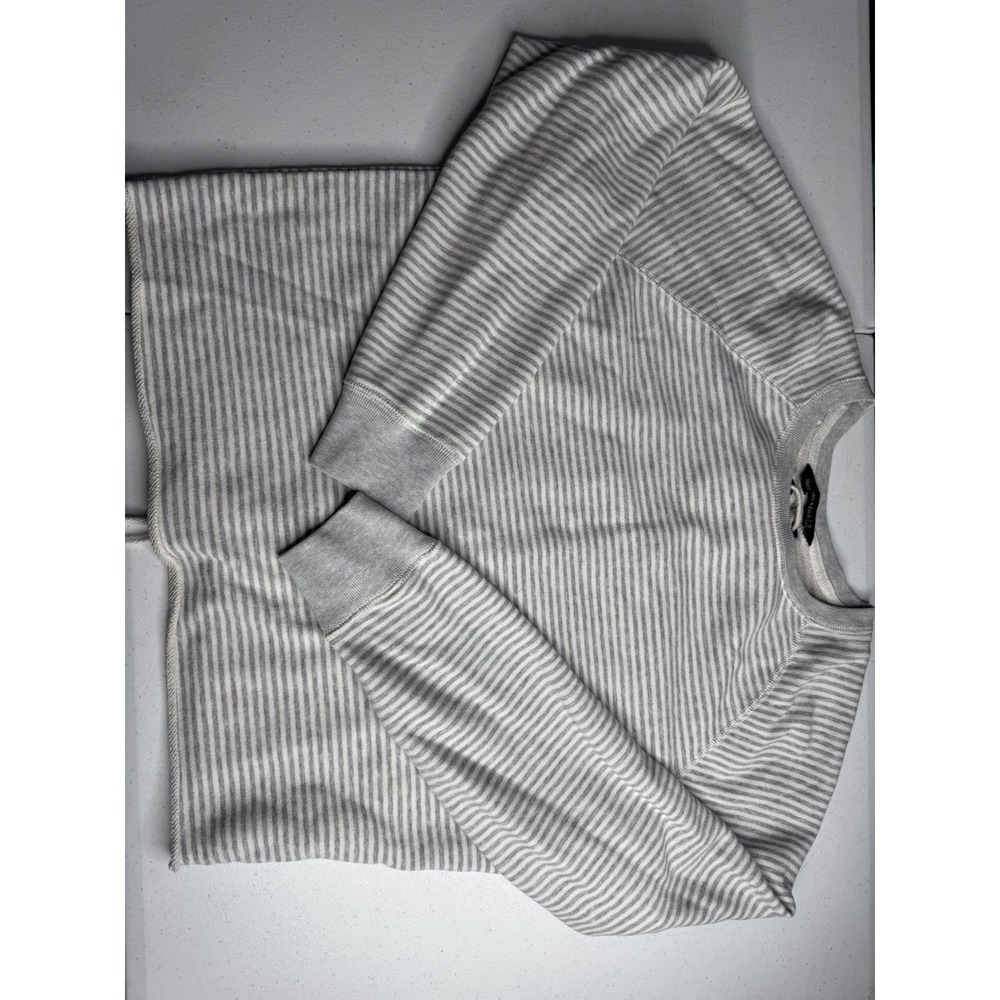Abercrombie & Fitch Womens Small Grey Striped Lace Up Back Sweatshirt Pullover